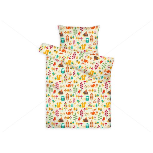 Pitypang Gyerek paplan és párna garnitúra, sárga erdei állatok