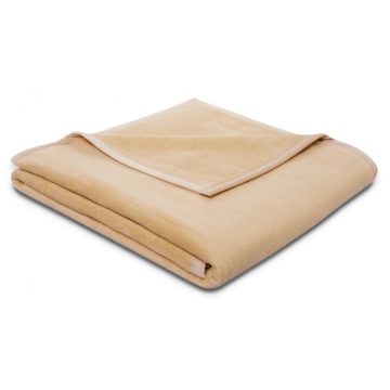 Biederlack BEIGE egyszínű pamut pléd, 150x200 cm