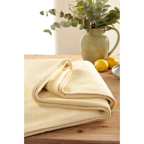Biederlack Cotton Comfort PEARL YELLOW pamut pléd, 150x200 cm