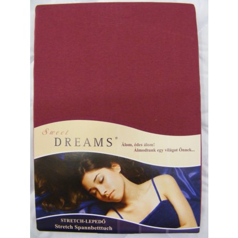 Sweet Dreams jersey gumis lepedő burgund 180/200x200 cm