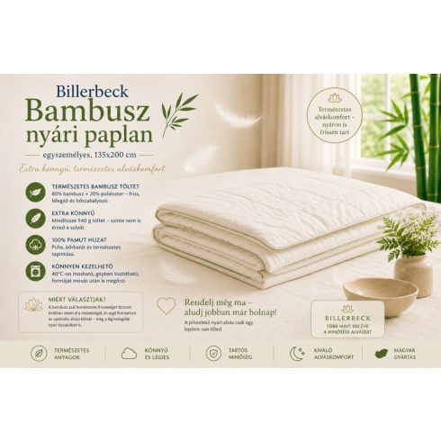 Billerbeck Bambusz Light nyári paplan, 135x200 cm