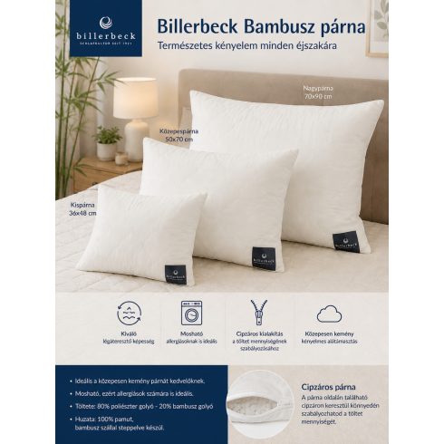 Billerbeck Bambusz nagypárna, 70x90 cm