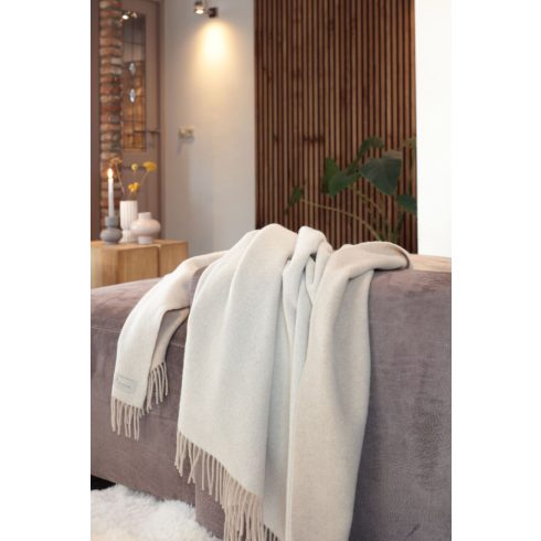 Biederlack NATUR-BEIGE WOOL pléd, 130x170 cm