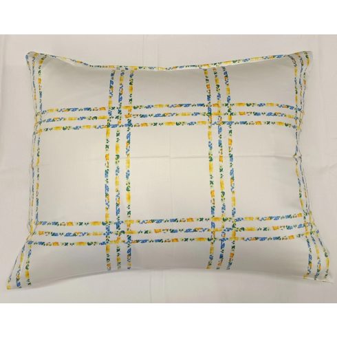 Billerbeck Bianka kispárna huzat, Rácsos kék-sárga