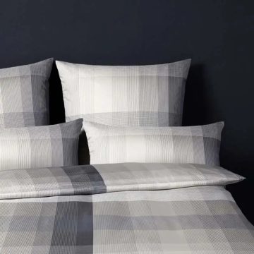 Elegante Ombre Chess Offwhite ágyneműhuzat, szürke-ezüst