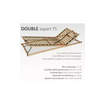 Materasso DOUBLE EXPERT T5 ágyrács, 90x200 cm