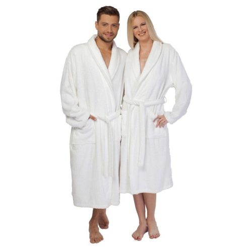 Sálgalléros Unisex Frottír Köntös Fehér színű   (S-3XL)