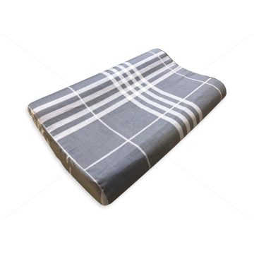 Anatómiai párnához huzat, szürke rácsos pamut szatén