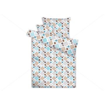   GEOMETRIAI bézs ágyneműhuzat, 3 részes mintás ágynemű garnitúra