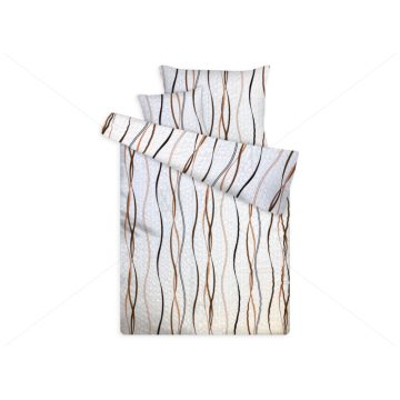 HULLÁMOS BARNA 3 részes krepp ágyneműhuzat garnitúra